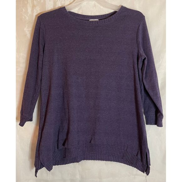 Sunday Casual Navy‎ Blue 3/4 Sleeve Knit Sweater Relaxed Fit Size S - Picture 1 of 4